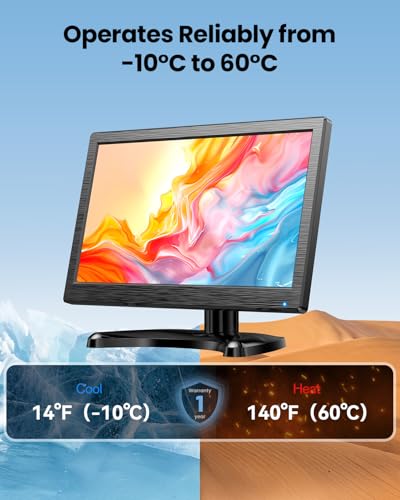 Eyoyo CCTV Monitor 12 Inch Small Computer Monitors 1920x1080P Mini LED Display with HDMI VGA AV BNC USB Ports IPS Screen Security Monitor Built in Speaker for Home Office - style: 12 inch 1920x1080