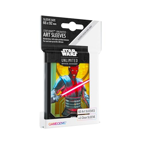 Star Wars Unlimited Darth Maul Art Sleeves | Gamegenic Officially Licensed Pack of 60 Art Sleeves and 1 Clear Sleeve, Optimized Size for TCG and LCG Games - style: Darth Maul