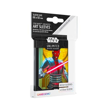 Star Wars Unlimited Darth Maul Art Sleeves | Gamegenic Officially Licensed Pack of 60 Art Sleeves and 1 Clear Sleeve, Optimized Size for TCG and LCG Games - style: Darth Maul