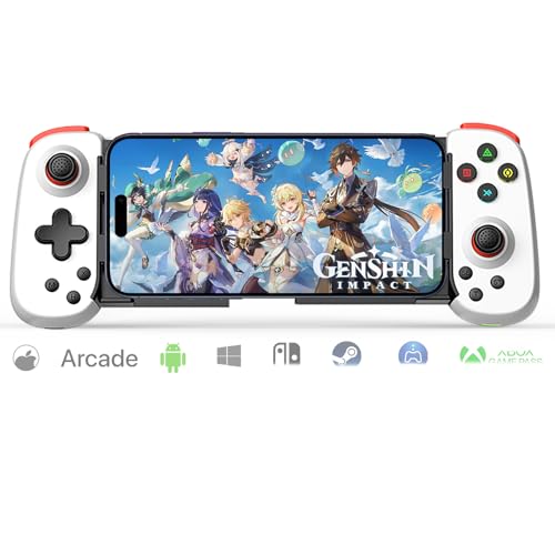 arVin Wireless Controller for iPhone/iPad/iOS/Android/Tablet/PC/Switch, Phone Game Controller Joystick for Xbox Cloud Gaming/PS Remote Play/Steam Link - Bluetooth Gamepad for iPhone 16/15/Samsung - color: White, size: Simple Version(D6DP)