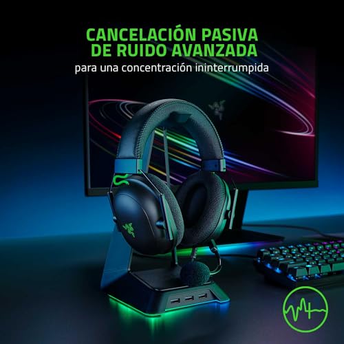 Razer BlackShark V2 Gaming Headset: THX 7.1 Spatial Surround Sound - 50mm Drivers - Detachable Mic - for PC, PS4, PS5, Switch, Xbox One, Xbox Series X|S - 3.5mm Audio Jack & USB DAC - Black
