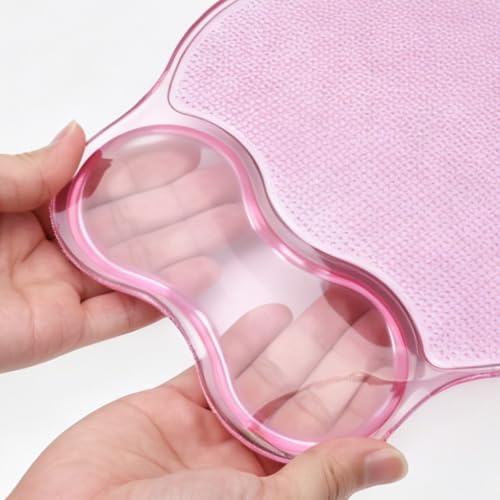 Keyboard and Mouse Wrist Rest, Silicone Gel Ergonomic Mouse Pad with Wrist Rest Set, Gaming Mousepad Arm Cushion Support for Computer Office Desk Accessories (Pink) - color: Clear Pink Set
