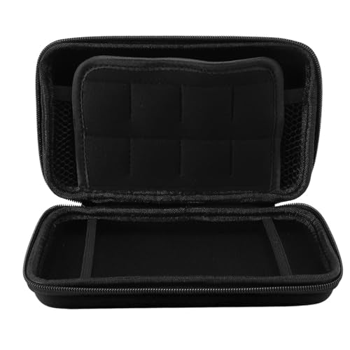 Hard Shell Carrying Case for New 3DS XL/2DS XL - Travel Protective Storage with 8 Game Cartridge Slots & Water Proof PU Exterior (Black) - color: Black