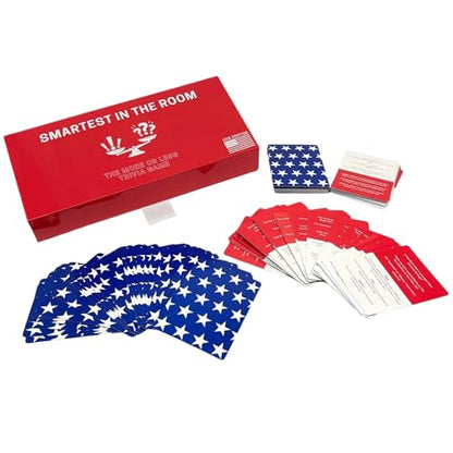 MACHERA America Trivia Game: Smartest in THE Room - The USA & World Card Game for Adults & Families with 450 Fun Questions, Ideal for Travel, Game Night