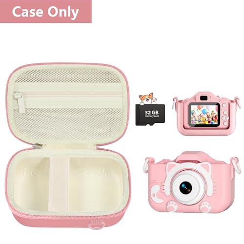 Leayjeen Kids Camera Case for Goopow/Mgaolo Kids Camera-Pink | Fits CIMELR/Seckton/OZMI Kids Toy Cameras and Children Digital Camera,Shockproof Water-Resistant Hard EVA Shell(Case Only) - color: Pink-SY