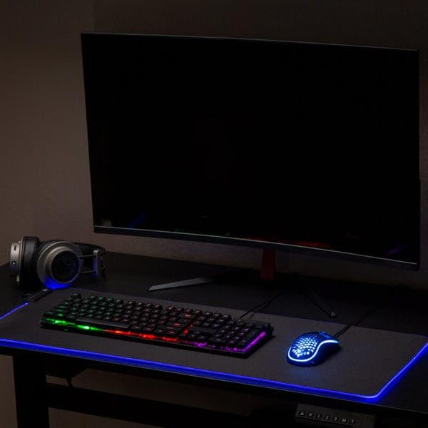 Desky LED Gaming Mouse Pad - Extended RGB Mouse Mat with 10 Lighting
