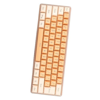 ZJchao Mini Keyboard, Gaming Keyboard 60 Percent 61 Keys Keyboard Wired Gaming Keyboard RGB Imitated Mechanical Compact for Typist (Yellow Orange) - size: Yellow Orange