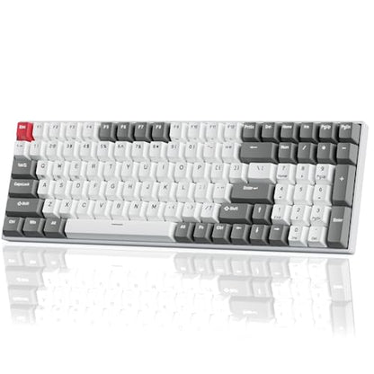 RK ROYAL KLUDGE RK100 Wireless Mechanical Keyboard RGB Backlit Bluetooth5.1/2.4G/Wired 96% Full Size 100-Key Hot Swappable Gaming Keyboard Red Switch Classic - color: Classic, size: Hot Swappable Red Switch