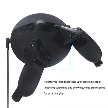 Silicone Grip Cover for Meta Quest Pro | Protector Cover Compatible with Meta Quest Pro Accessories Touch Controller Grips with Knuckle Straps (Black)