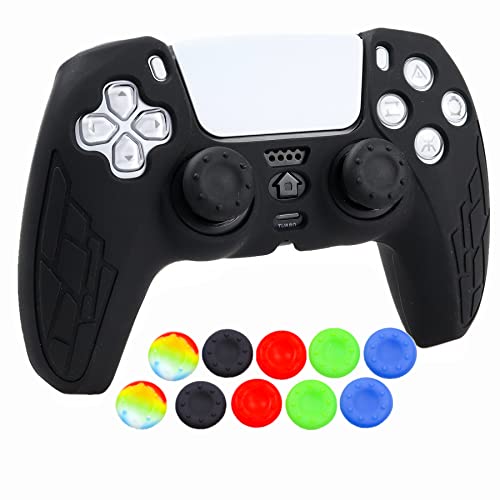 Silicone Skin for Ps5 Controller, 1pc Anti-Slip Shell Cover Case with 10 Joystick Grips for Playsation 5 Controller Wireless Gamepad(PS5 Controller #8) - color: PS5 controller #8