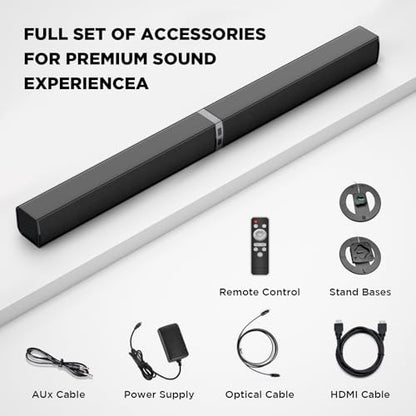 MZEIBO Sound Bar, TV Soundbar 80W with Bluetooth 5.3 Stereo Immersive Sound Detachable 2-in-1 Design for Home Theater Smart TV PC & Music Experience