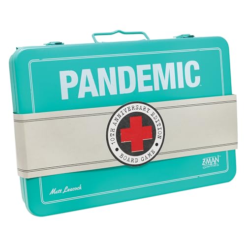 Pandemic Board Game 10th Anniversary Edition - Vintage Style Limited Edition with Custom Metal Box! Cooperative Game for Kids & Adults, Ages 13+, 2-5 Players, 30 Minute Playtime, Made by Z-Man Games