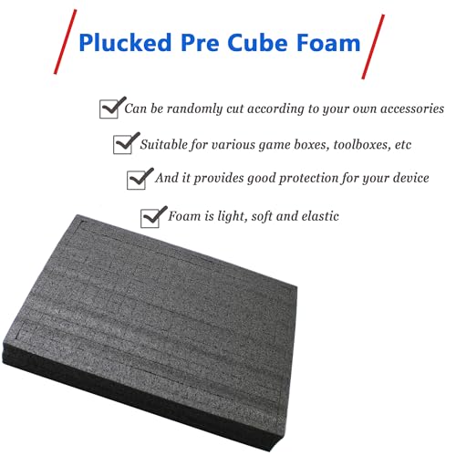 Foam Inserts for Cases 16 x 12 x 2 Inch Pick and Pluck Foam Insert | Fits for Board Game Pad Game Box Cases Storage Drawer Pad