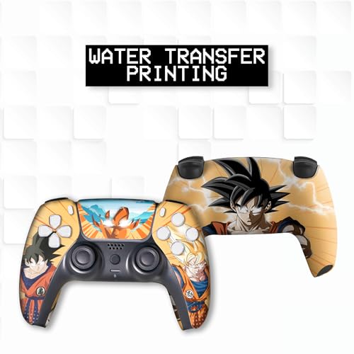 Overpowered Gokku Custom PS-5 Controller Wireless compatible with Play-Station 5 Console by BCB Controllers | Proudly Customized in USA with Permanent HYDRO-DIP Printing (NOT JUST A SKIN) (MODDED) - color: Overpowered Gokku, size: Modded - Front & Back Pr