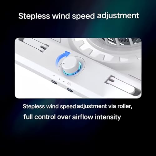 Laptop Cooling Pad for MacBook Air Pro 14 15 16 17 Inch, Semiconductor Cooler with Integrated Roller Fan, 5 Height Adjustment Ergonomic Design, Low Noise Quiet Operation for Mac Notebook - color: white