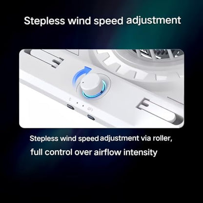 Laptop Cooling Pad for MacBook Air Pro 14 15 16 17 Inch, Semiconductor Cooler with Integrated Roller Fan, 5 Height Adjustment Ergonomic Design, Low Noise Quiet Operation for Mac Notebook - color: white
