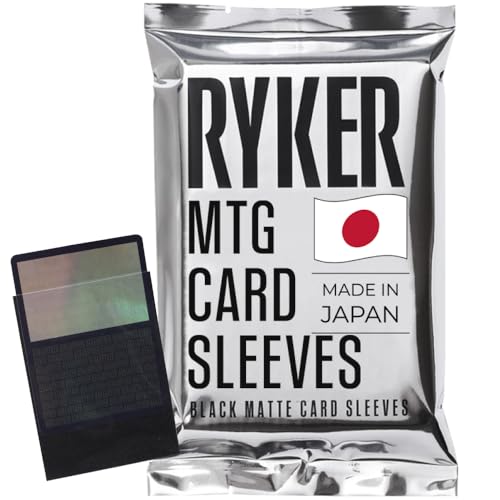 Ryker Card Sleeves for MTG Magic The Gathering - Made in Japan, Tournament Grade, Reinforced Edges, Crystal Clear Front, Textured Matte Back (100 Count, 1 Pack, Black) - color: Black, size: 1 Pack