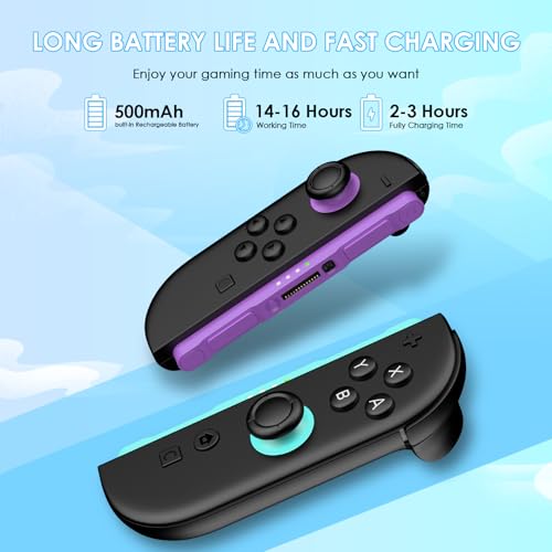 Ncanoi Controller Compatible with Nintendo Switch 2 Controllers, Wireless Replacement Controller for Switch 2, Support Rumble/Motion Controls/Mouse Mode/Gamechat - color: Purple Green