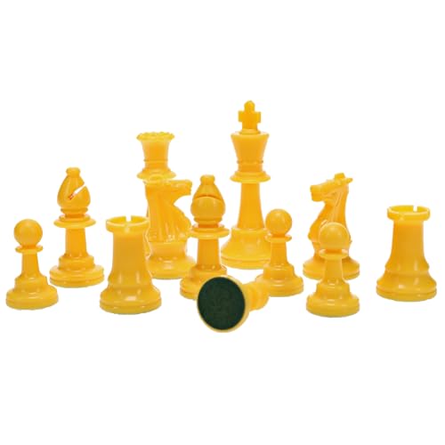 WE Games Color Bright Plastic Staunton Tournament Chess Pieces with 3.75 in. King - Half Chess Set of Chess Pieces Only, Yellow - color: Yellow