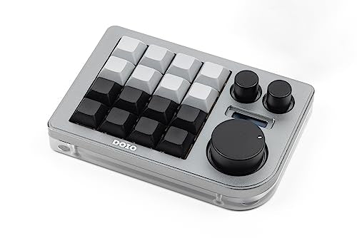 KEEBMONKEY Megalodon Triple Knob Macro Pad Programmable Designer Mini Keyboard 16 Keys (Grey) - color: Grey
