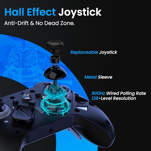 ZD O+ Excellence Wireless PC Controller – Modular Design, Hall Effect Joysticks, Remappable Buttons, RGB & Audio Jack for Switch/Switch2, PC, Android, iOS & Steam (Black) - color: Black