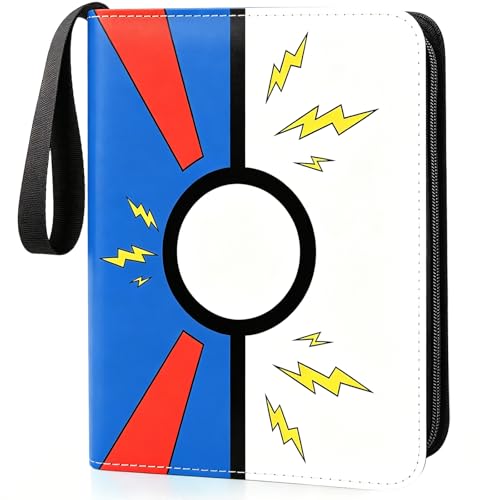 Collectible Trading Card Albums, 400 Card Holders with 50 Removable Sleeves, Portable 4 Pockets Collectible Trading Card Binder, PU Card Collection Binder for MTG, TCG, Sport Card, Game Cards - color: COBALT BLUE