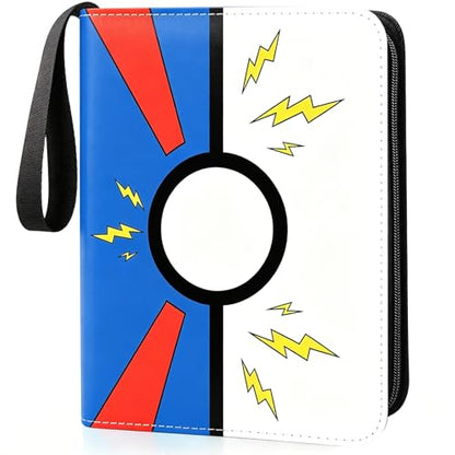 Collectible Trading Card Albums, 400 Card Holders with 50 Removable Sleeves, Portable 4 Pockets Collectible Trading Card Binder, PU Card Collection Binder for MTG, TCG, Sport Card, Game Cards - color: COBALT BLUE