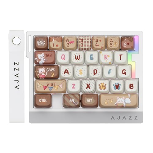 AJAZZ AK029 Magnetic Switch One Handed Gaming Keyboard, Hall Effect Rapid Trigger Mechanical Keypad with SOCD & DKS, 8KHz Polling Rate, 29 Keys Mini Ergonomic Gaming Keyboard for FPS Gamers, PC - color: Light Yellow