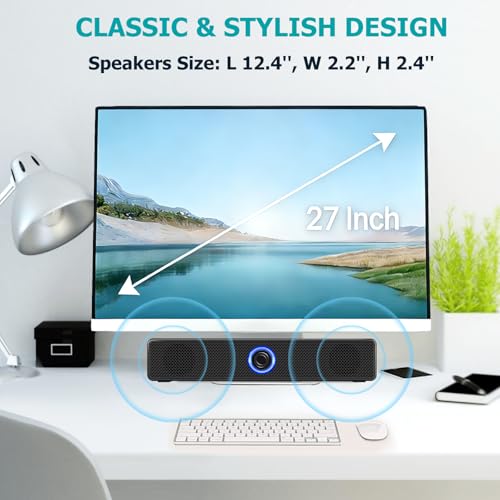 Computer Speakers, USB-A Powered PC Speakers Wired Stereo Desktop Speakers with 3.5mm AUX Audio Plug (No Bluetooth) for Computer, Desktop, Laptop, PC [2026 Version]