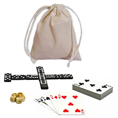 WE Games Double 6 Dominoes Combo Set - 12-in-1 Travel Games for Families and Adults - Dice & Poker Games (Pack of 2) - size: 2.0 x 0.5 x 6.75 in. (Pack of 2)