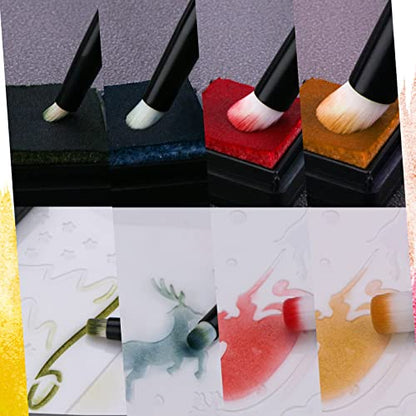 UNIMEIX Mini Blending Brushes for Card Making, Dry Miniature Painting Set Background Blender Paint Brushes Small Detailed Paint Watercolor Brushes (8 Pack) - color: Black
