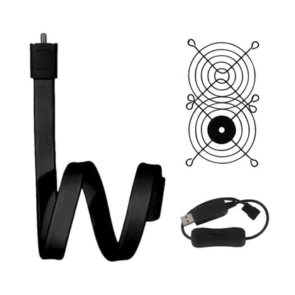 3.15" 80mm Grill Guard with Gooseneck Mount and 3pin/4pin Adapter Cable | Compatible with 3.15" 80mm Case Fan, for PC Desktop AV Entertainments Network Rack Grow Tent and More DIY Cooling Project - size: 80×80mm