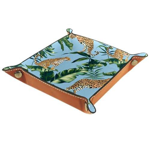 Tropical Leopards Dice Tray Dice Rolling Tray Folding Dice Holder for Dice Games, Like RPG, DND and Other Table Games - color: Multi 20