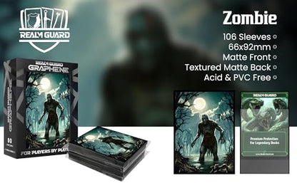 (Zombie V2) 100% Hand-Drawn 100ct Textured Matte TCG/MTG Card Art Sleeves by Realm Guard - style: Graphene
