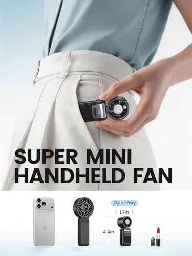 Portable Mini Handheld Fan, Small Hand Fan with Ice Cooler, 100 Speeds, 11Hrs Cooling Time, 20000 RPM Turbo Hand Held Fan for Travel, Outdoor, Beach & Makeup Black - color: Black