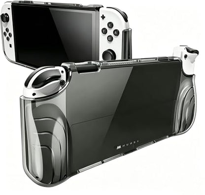 Mumba Case for Nintendo Switch OLED 2021, [Thunderbolt Series] Protective Clear Cover with TPU Grip Compatible with Nintendo New Switch OLED 7 Inch Console and Joy-Con Controller (FrostBlack) - color: FrostBlack
