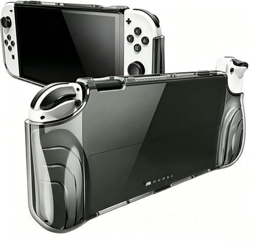 Mumba Case for Nintendo Switch OLED 2021, [Thunderbolt Series] Protective Clear Cover with TPU Grip Compatible with Nintendo New Switch OLED 7 Inch Console and Joy-Con Controller (FrostBlack) - color: FrostBlack