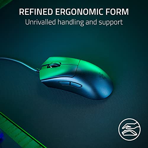Razer DeathAdder V3 Wired Gaming Mouse: 59 g Ultra Lightweight - Focus Pro 30K Optical Sensor - Fast Switches Gen-3-8K Hz HyperPolling - 6 Programmable Buttons - Ergonomic - Speedflex Cable - Black