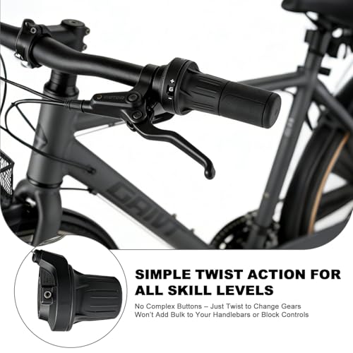 6 Speed Bike Shifter, SL-RV100-6 Speed Shifter Lever Bicycle Twist Grip Thumb Gear Shifter for MTB Folding Mountain Bike - size: RV100-6R