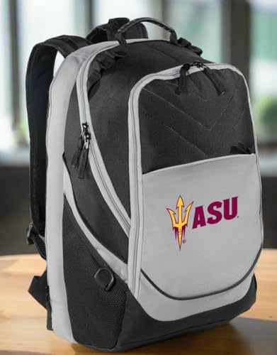 Broad Bay ASU Backpack Official Arizona State Laptop Computer Bag (Black & Gray - ASU Logo) - color: Black & Gray - Asu Logo