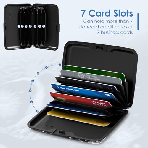 Small Credit Card Holder, RFID Blocking Slim Wallet Business Metal Aluminum Hard Case for Women Men, Cool Star Moon Tree - color: Cool Star Moon Tree