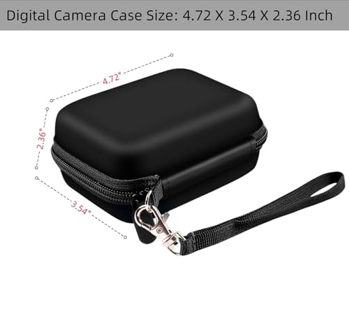 Digital Camera Case Compatible with Kodak PixPro/Canon PowerShot/Sony DSC, Hard Shell Camera Protective Carrying Bag for Cable,SD Card (Black) - color: Black