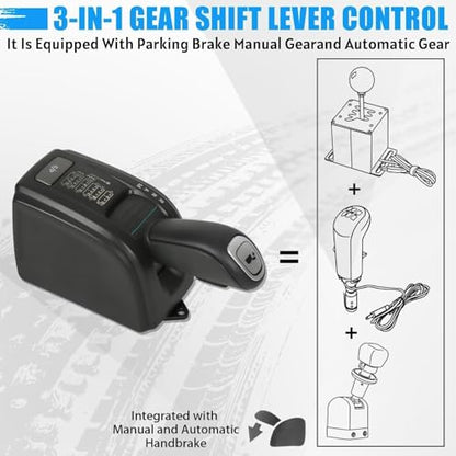 RYLNOK 3-in-1 Handbrake&Automatic&Manual Transmission Gear Shift for PC USB for ETS 2 European/American Truck SIM Racing ATS CTS Fit for Logitech G923 G29 G27 G25 and T-GT II T300 T500