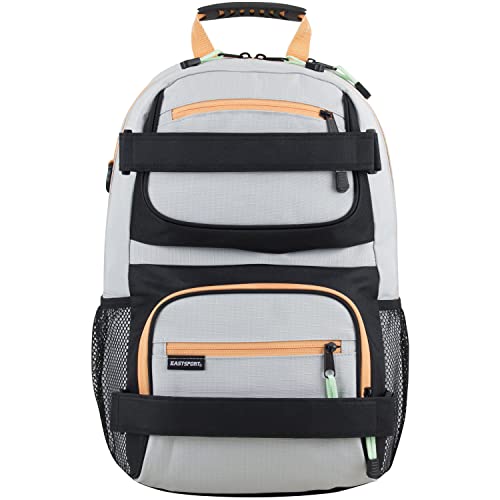 Eastsport Travel Skateboard Backpack Double Strap Laptop Bag Multi-Sport Design for Men and Women, Light Khaki - color: Light Khaki