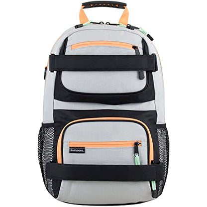 Eastsport Travel Skateboard Backpack Double Strap Laptop Bag Multi-Sport Design for Men and Women, Light Khaki - color: Light Khaki