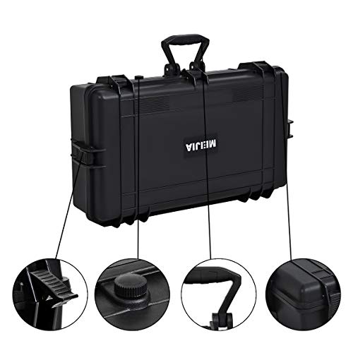 MEIJIA All Weather Waterproof Hard Camera Case,Hard Case with Customizable Fit Foam,Fit Use of Drones,Camera,Equipments,Pistols,Elegant Black (Black, 28.84"x16.92"X7.08") - size: 28.84"x16.92"X7.08"