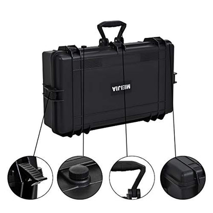 MEIJIA All Weather Waterproof Hard Camera Case,Hard Case with Customizable Fit Foam,Fit Use of Drones,Camera,Equipments,Pistols,Elegant Black (Black, 28.84"x16.92"X7.08") - size: 28.84"x16.92"X7.08"