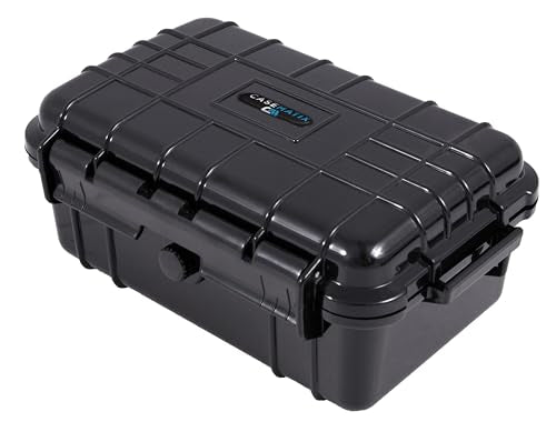 CASEMATIX 8" Waterproof Small Hard Case with Customizable Foam for Portable Electronics, Tools and Accessories - Hard Shell Small Plastic Case with Pre-Diced Travel Case Foam Interior - size: 8"
