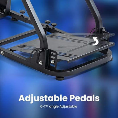 Marada Flight Racing Simulator Cockpit with Dual Shift Lever Platform Compatible with Thrustmaster, for PXN, for Logitech G29 G920 X56, Foldable sim Game Stand, Throttle Joystick Keyboard Not Included