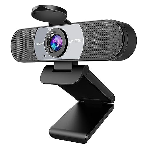 EMEET C960 1080P Webcam with Microphone, 2 Mics, 90° FOV, Computer Camera | Fixed Focus, Plug&Play for Zoom/Teams/Facetime/YouTube/Google Meet/Switch 2 Camera, Grey - style: 1080P Grey